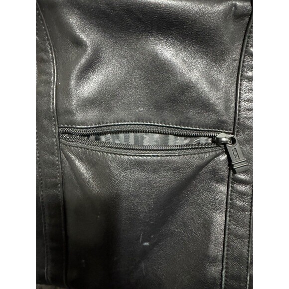 Tumi Weekender Bag Black Leather Tote Travel 18x17x8 - Picture 8 of 16